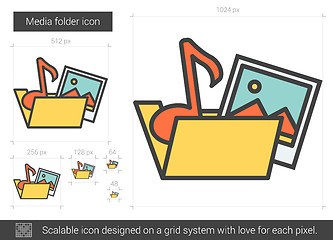 Image showing Media folder line icon.