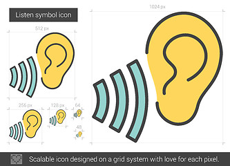 Image showing Listen symbol line icon.