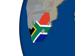 Image showing South Africa with national flag