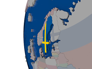 Image showing Sweden with national flag