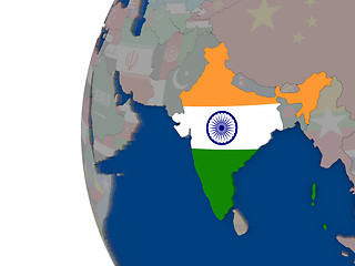 Image showing India with national flag
