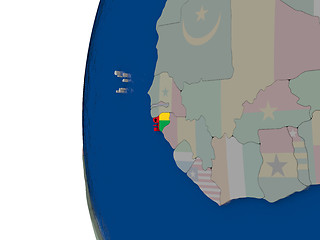 Image showing Guinea-Bissau with national flag