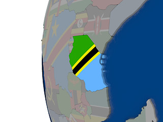 Image showing Tanzania with national flag