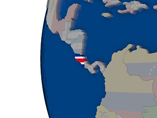 Image showing Costa Rica with national flag