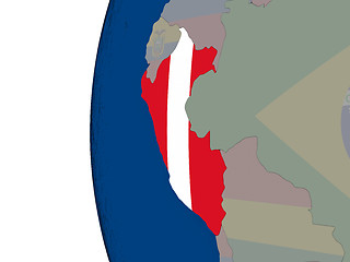 Image showing Peru with national flag