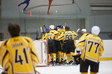 Image showing Moscow, Russia - January, 08, 2017: Amateur hockey league LHL-77. Game between hockey team \