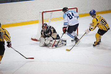 Image showing Moscow, Russia - January, 08, 2017: Amateur hockey league LHL-77. Game between hockey team \