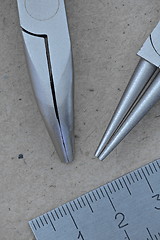 Image showing pliers and ruler macro shot