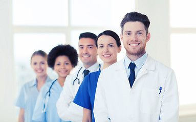 Image showing group of happy doctors at hospital