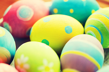 Image showing close up of colored easter eggs