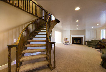 Image showing Living Room with Stairs going up