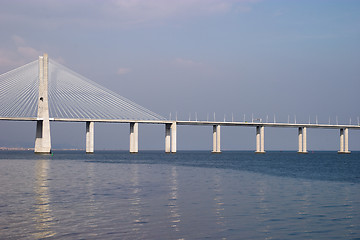 Image showing Bridge Vasco da Gama on Rio Tejo, Lisbon, Portugal