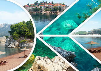 Image showing The collage of Sveti Stefan island in Montenegro