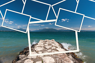 Image showing The collage of image at Lake Garda Italy