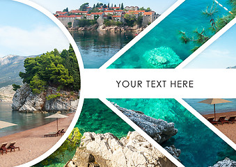 Image showing The collage of Sveti Stefan island in Montenegro