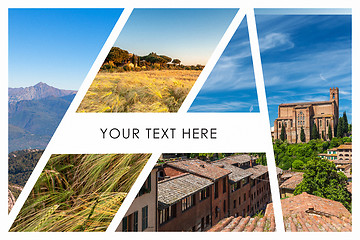 Image showing Collage of the hills in Tuscany