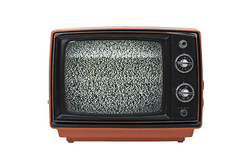 Image showing Vintage TV with static isolated