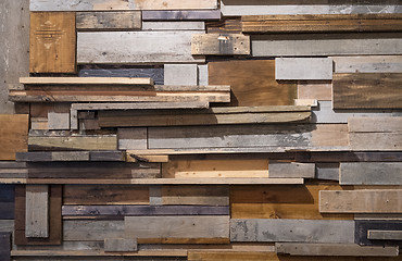 Image showing Reclaimed wooden wall