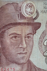 Image showing portrait worker on a banknote