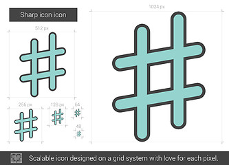 Image showing Sharp line icon.