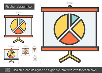 Image showing Pie chart diagram line icon.