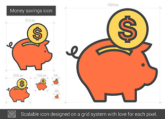 Image showing Money savings line icon.