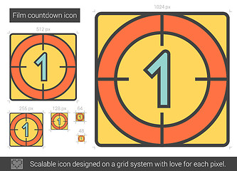 Image showing Film countdown line icon.