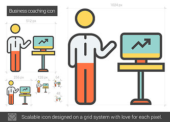 Image showing Business coaching line icon.