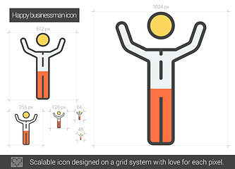 Image showing Happy businessman line icon.