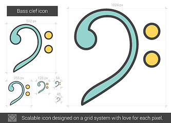 Image showing Bass clef line icon.