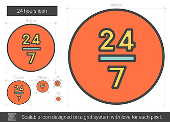 Image showing Twenty four hours line icon.