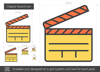 Image showing Clapper board line icon.