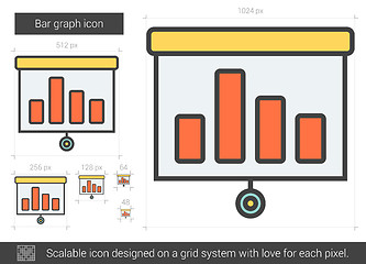 Image showing Bar graph line icon.