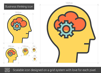 Image showing Business thinking line icon.