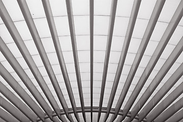 Image showing Roof structure in Oriente train station, Lisbon, Portugal