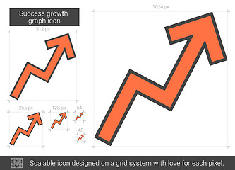 Image showing Success growth chart line icon.
