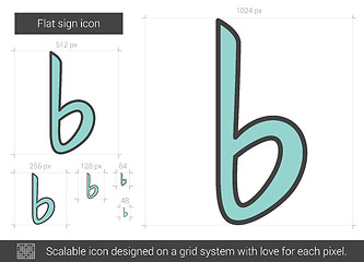 Image showing Flat sign line icon.