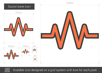 Image showing Sound wave line icon.