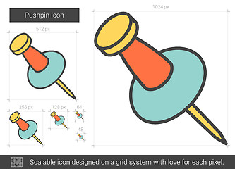 Image showing Pushpin line icon.