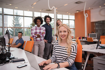 Image showing informal business woman working in the office