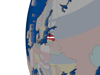 Image showing Latvia with national flag