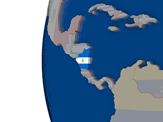 Image showing Nicaragua with national flag