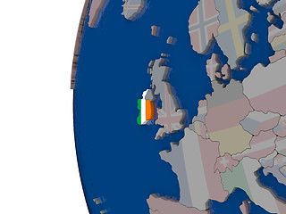 Image showing Ireland with national flag