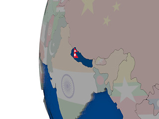 Image showing Nepal with national flag