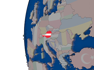 Image showing Austria with national flag