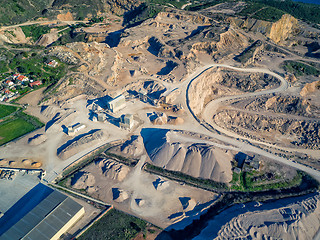 Image showing Aerial View of Open Pit Sand Quarries