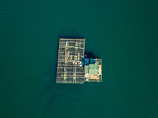 Image showing Aerial View of Farm on Cultivation of Seashells