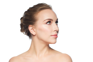 Image showing beautiful young woman face over white background