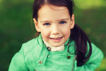 Image showing happy beautiful little girl portrait outdoors