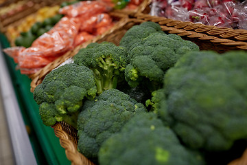 Image showing close up of broccoli at grocery store or market